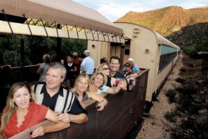 Starlight Ride on Verde Canyon Railroad - The Verde River route: wildlife, mining sites, geology, and Sinagua cliff dwellings